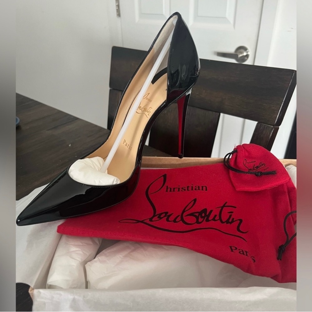 Brand New in Box - Christian Louboutin Iriza Black Patent Leather Heels Size 38